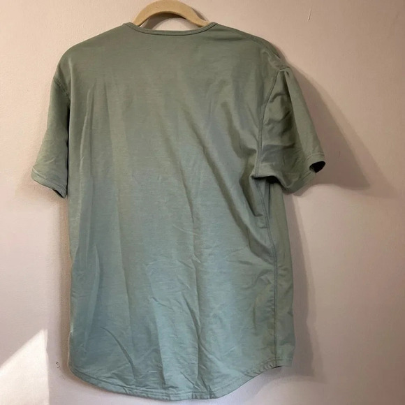 BYLT Mens Green T Shirt Medium Premium Basics Drop Cut Short Sleeve Pullover Top - Picture 6 of 9